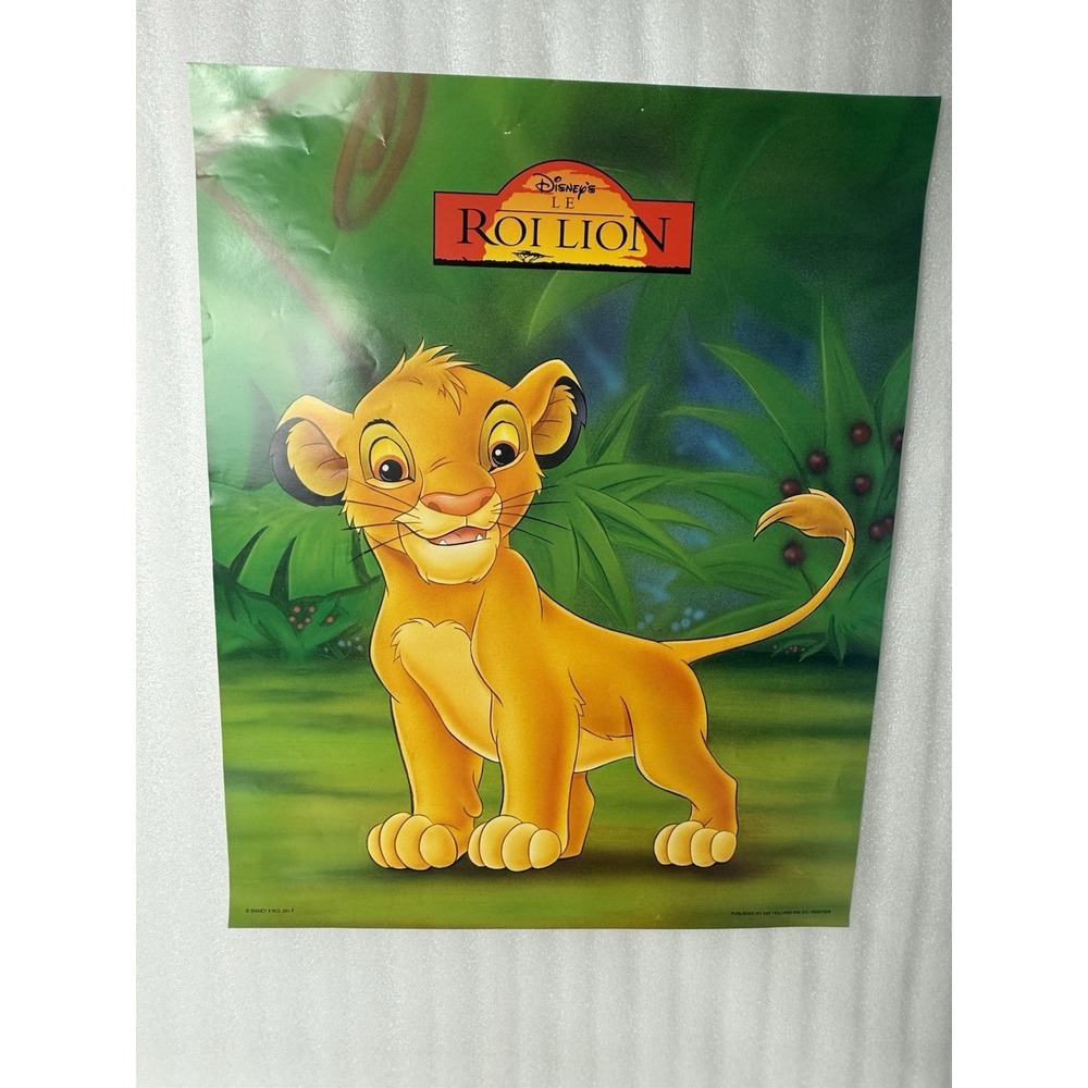 Vintage 90's Disney's Lion King Simba French Movie Poster New  Le Roi Lion